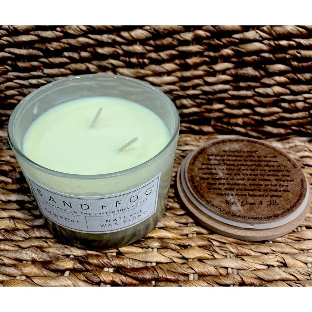 Sand & Fog 2 Wick NEWPORT Scented Natural Wax Blend Candle 12 oz Jar NEW HTF!